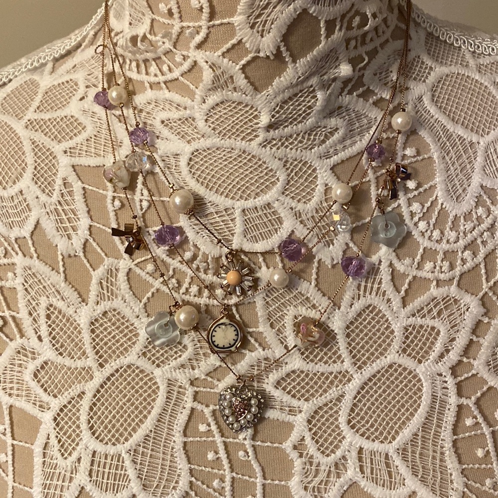 Betsey Johnson layered necklace.